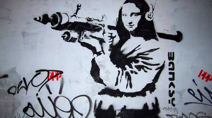 Banksy, Mona Lisa, laughing