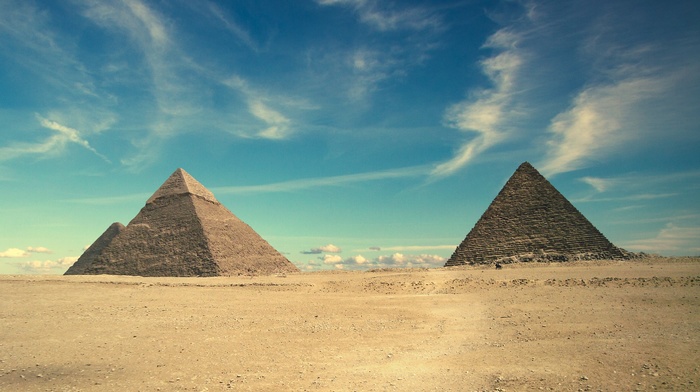 desert, pyramid, egypt, sand, Middle East, landscape, ancient