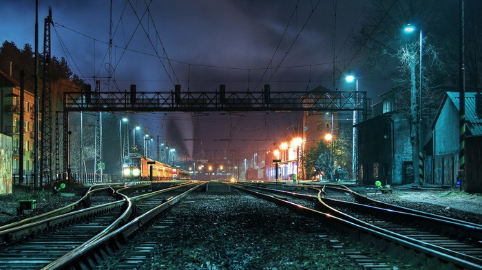 railway crossing, train, railway