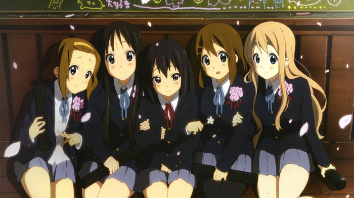 Hirasawa Yui, Tainaka Ritsu, K, on, Akiyama Mio, school uniform, Kotobuki Tsumugi, anime girls, Nakano Azusa