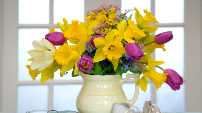 yellow, bouquet, flowers