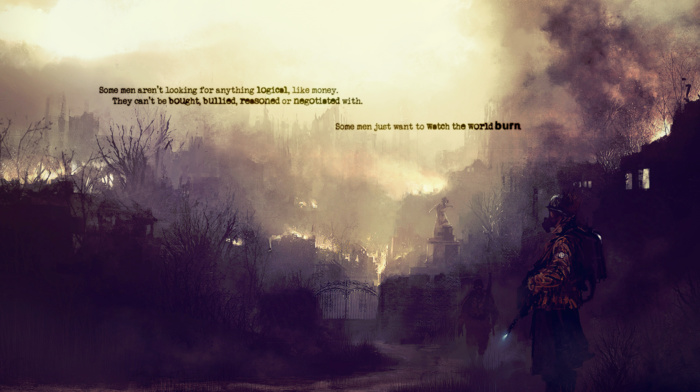 apocalyptic, The Dark Knight, quote, war, death