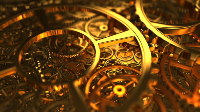 gold, gears, clockwork, macro