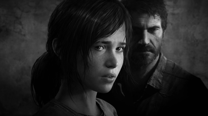 Joel, Ellie, The Last of Us, dark hair, video games, dark, apocalyptic