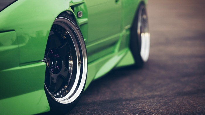 car, JDM, 240sx, green cars, stance, Nissan