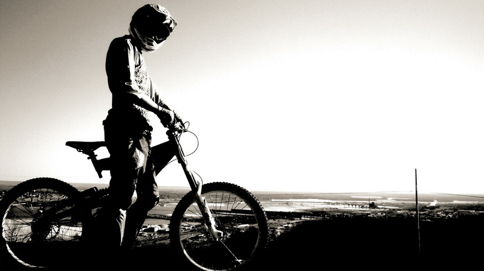 bicycle, horizon, sports, sky, helmet