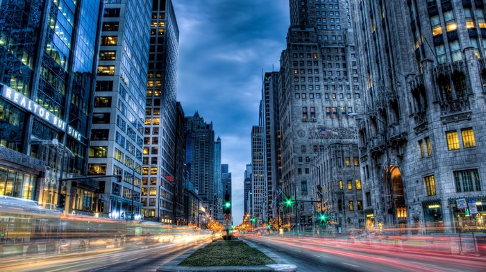 cityscape, Chicago, HDR, long exposure, building