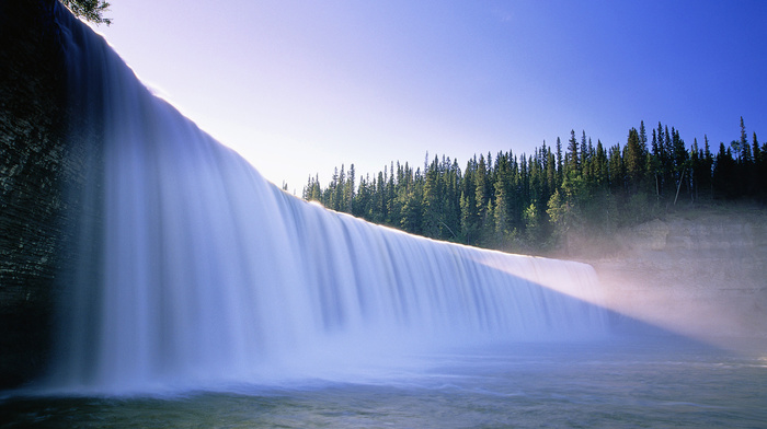 nature, water, waterfall