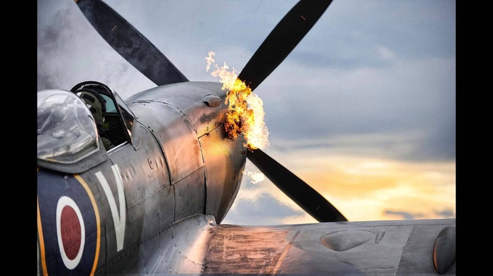 airplane, spitfire, World War II