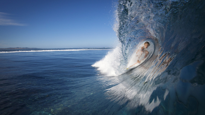 wave, sports, ocean