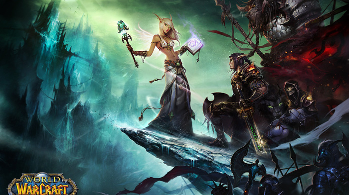 World of Warcraft, video games, sword, elves, gun, warrior