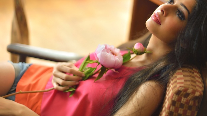 girl, long hair, brunette