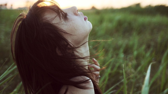 face, brunette, girl outdoors, freckles, girl