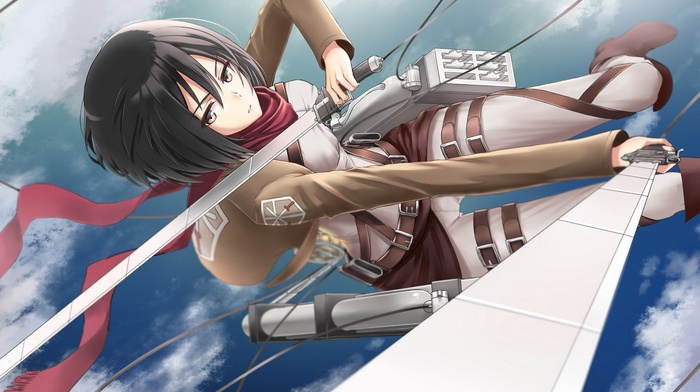 anime girls, Mikasa Ackerman, anime, Shingeki no Kyojin