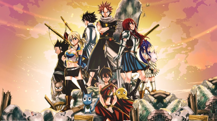 Fullbuster Gray, Dragneel Natsu, clair, Marvell Wendy, Gajeel Redfox, Heartfilia Lucy, Scarlet Erza, Fairy Tail