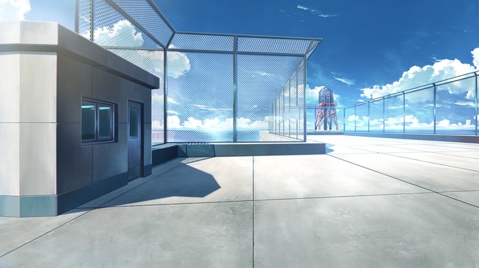 anime, rooftops, balconies
