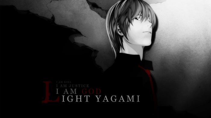 Death Note, selective coloring, Light Yagami, anime