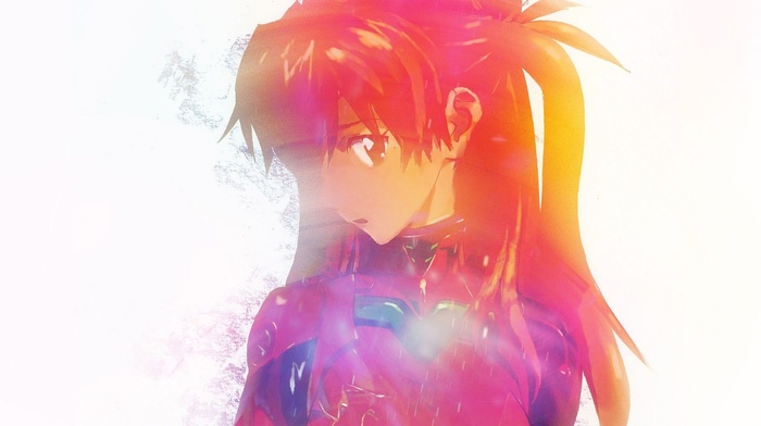 colorful, Neon Genesis Evangelion, artwork, anime, Asuka Langley Soryu, simple background