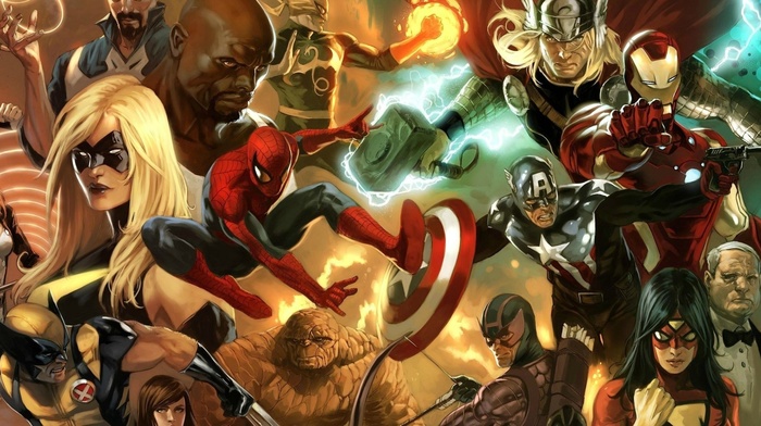 Thor, The Vision, Dr. Doom, Iron Man, Wolverine, comics, Captain America, spider, man, Black Widow