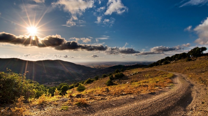 sunset, landscape, nature