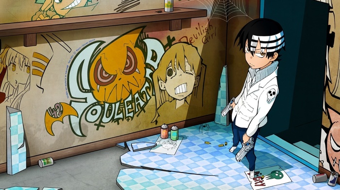 anime, boy, graffiti