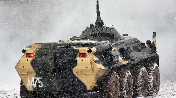 winter, gun, snow