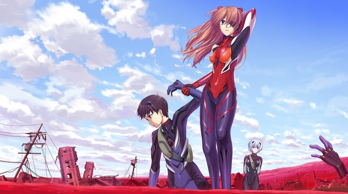 Ikari Shinji, Asuka Langley Soryu, anime, Ayanami Rei, Neon Genesis Evangelion