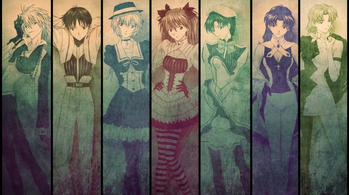 Ayanami Rei, Ikari Shinji, Neon Genesis Evangelion, Asuka Langley Soryu, anime