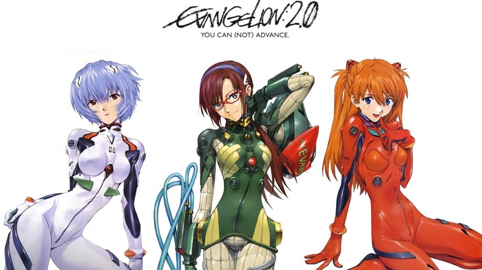 Makinami Mari Illustrious, Asuka Langley Soryu, Neon Genesis Evangelion, anime, Ayanami Rei