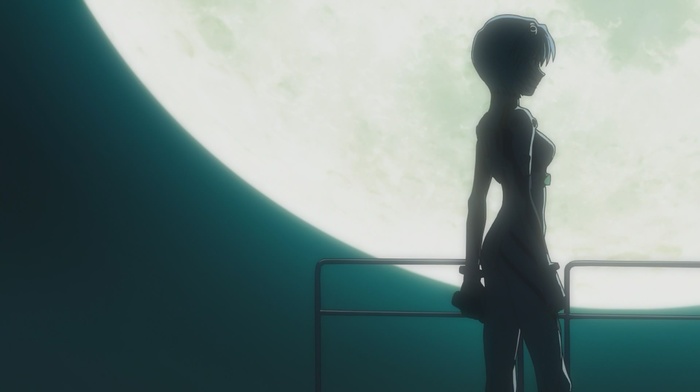 moonlight, Ayanami Rei, anime, Neon Genesis Evangelion