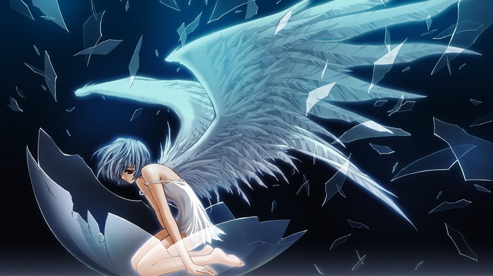 Ayanami Rei, wings, anime, Neon Genesis Evangelion