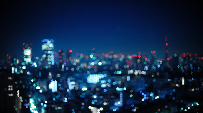 bokeh, lights, Tokyo, Japan, city, cities, night, photo