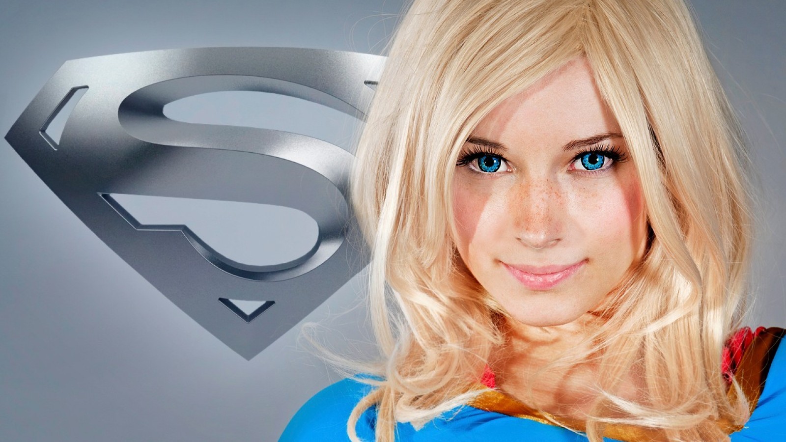 Wallpaper blonde, superhero, model, Supergirl, blue eyes, girl.