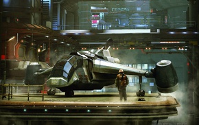 CGI, Stefan Morrell, digital art, artwork, science fiction, spaceship