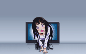 purple eyes, Chitanda Eru, anime, anime girls, Hyouka