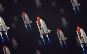 low poly, space, space shuttle, spaceship