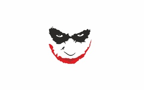 Joker, black, red, eyes, minimalism, abstract