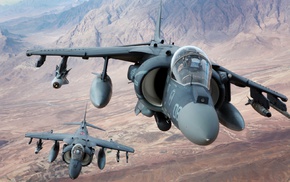 military, airplane, Harrier, aircraft, desert, AV