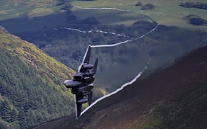mountain, military, airplane, war, F, 15 Eagle