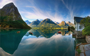 reflection, lake, mountain