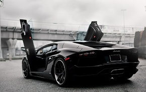 Lamborghini Aventador, black, car, Lamborghini