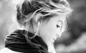 monochrome, girl