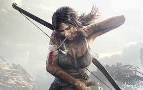 Lara Croft, bows, blood, Tomb Raider, video games