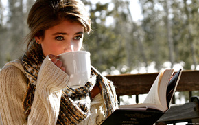 model, winter, Taylor Hill, books, girl