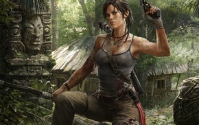 Lara Croft, video games, Tomb Raider, gun