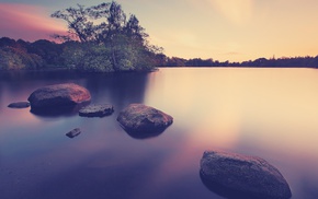 long exposure, lake, nature