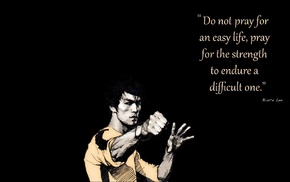 life, motivational, Bruce Lee, black, quote, yellow