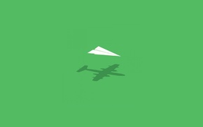 green, paperplanes, simple, airplane, simple background, abstract