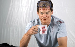 Michael C. Hall, blood stains, goggles, Dexter Morgan, blood, Dexter