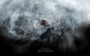 dragon, video games, The Elder Scrolls V Skyrim, snow